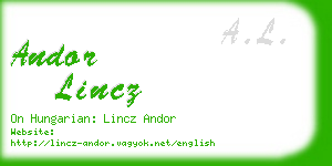 andor lincz business card